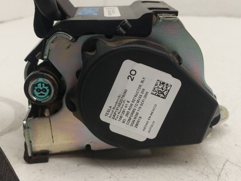 1081281 01 E ⭕ 2017-2022 Model 3 Rear Left or Right 2nd Row Seatbelt & Retractor 1081281-01-E