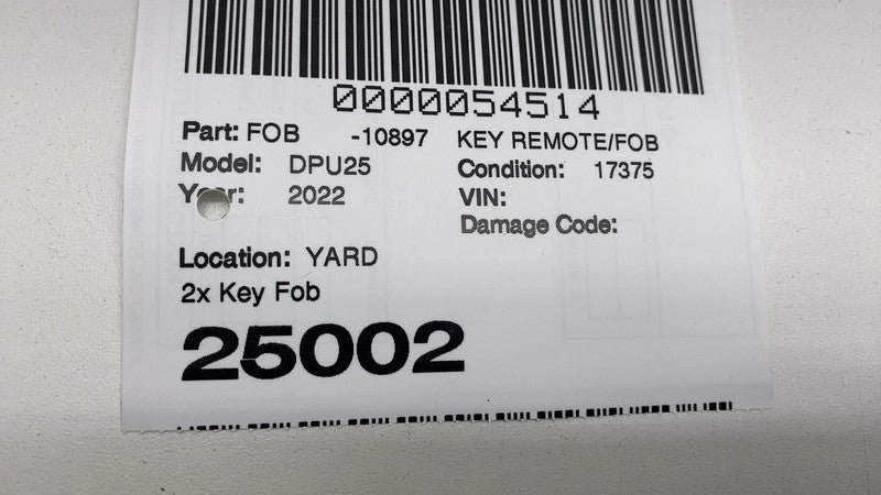 2019 2020 2021 2022 Ram 2500 3500 Smart Key Entry Remote FOB OEM x2