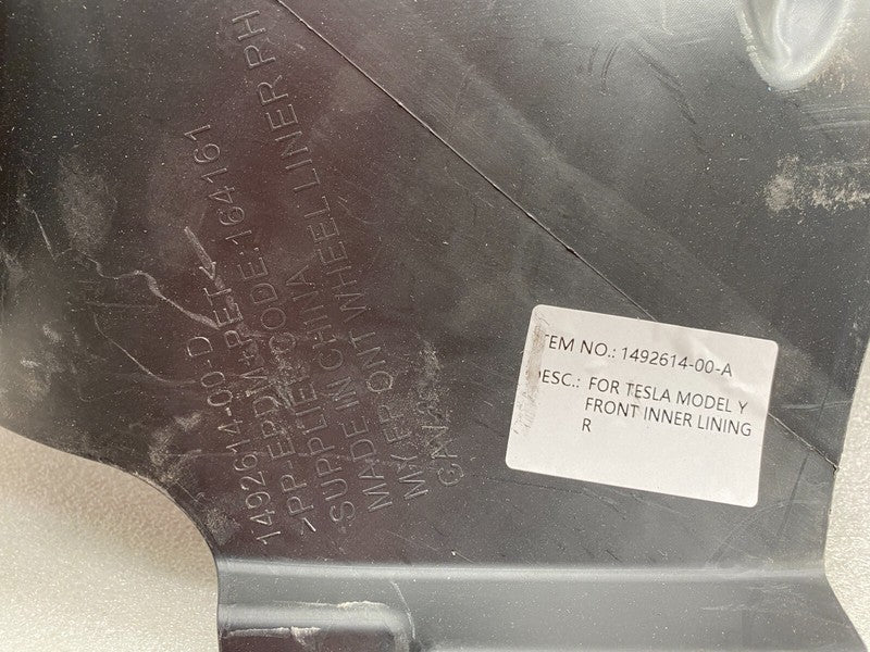 1492614 00 A 2020-2024 Tesla Model Y Front Passenger Side Wheel Liner Splash Shield Right RH