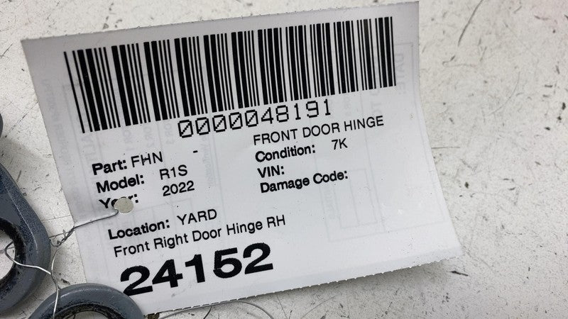 2022 2023 2024 Rivian R1S Front Passenger Side Upper & Lower Door Hing