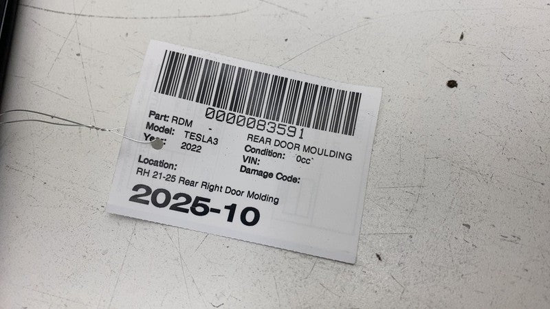 ⭕ 2021-2025 Tesla Model 3 Rear Right Door Window Outer Belt Molding 10