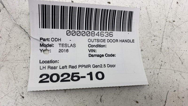 ⭕ 2016-2017 Model S Rear Left Exterior Door Handle Outer Red PPMR 1071