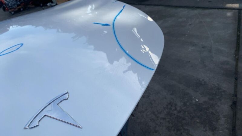 2020-2024 Tesla Model Y Front Bonnet Hood Shell Panel Assembly OEM White - PPSW