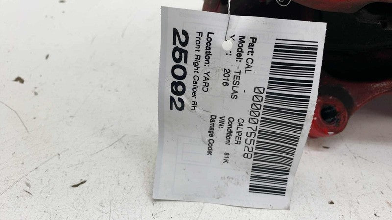 ⭕ 12-20 Tesla Model S Front Passenger Side Caliper Red w/ Brake Hose L