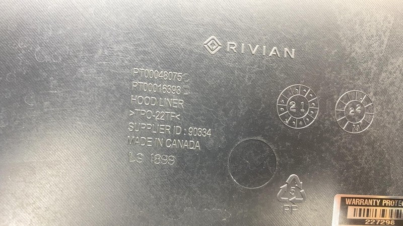 ⭕ 2022-2024 Rivian R1T R1S Hood Bonnet Sound Insulation Pad Cover OEM 