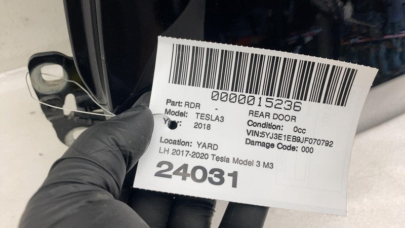 ⭕ 2017-2020 Tesla Model 3 Rear Door Shell Panel Left LH Black PMBL 108