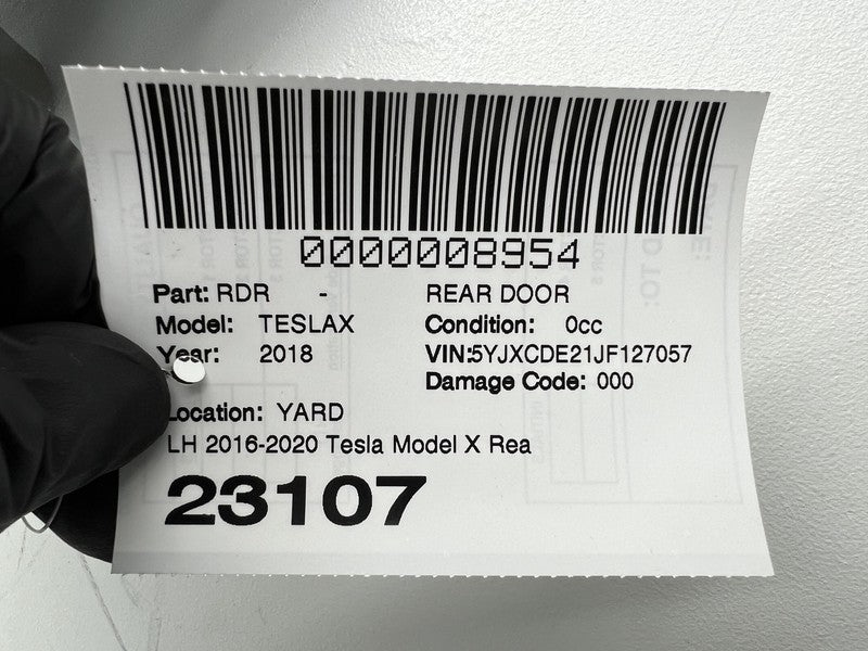 1028790-00-K ⭕ 2016-2024 Tesla Model X Rear Left Driver Falcon Door Shell Panel LH White PPSW