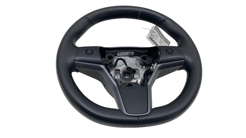 110532469F ⭕ 2017-2020 Tesla Model 3 M3 Steering Wheel Leather Black Assembly 1105324-69-F