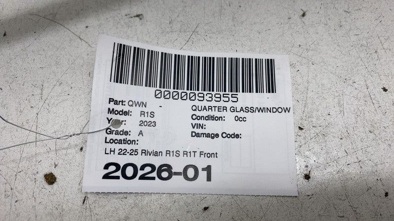 ⭕22-25 Rivian R1S Front Left Door Corner Quarter Fixed Glass Window PT