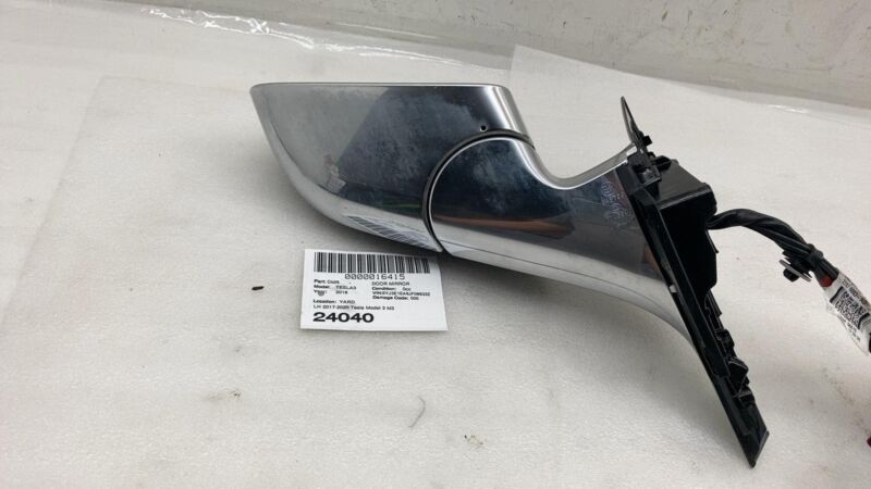 2017-2020 Tesla Model 3 Driver Exterior Rear View Door Mirror Left Black - PBSB