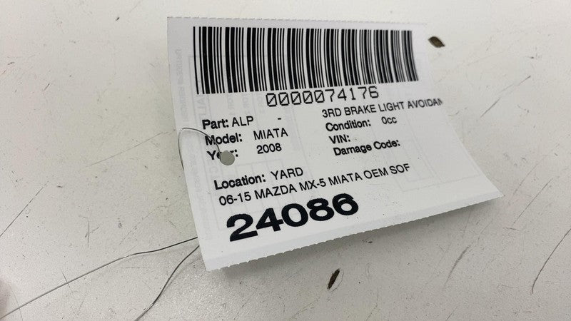NF7951580 ⭕ 06-15 Mazda MX-5 Miata Soft Top 3rd Third Brake Stop Light Center NF79-51580