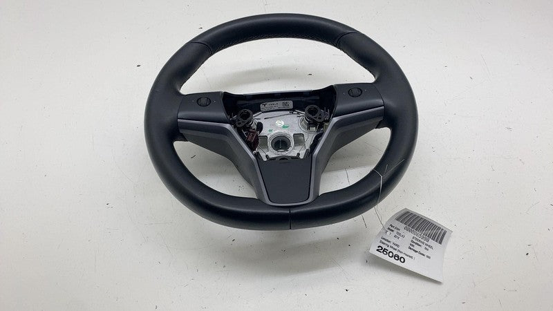 1105324 00 E ⭕ 2017-2020 Tesla Model 3 M3 Steering Wheel Leather Black Assembly 1105324-00-E