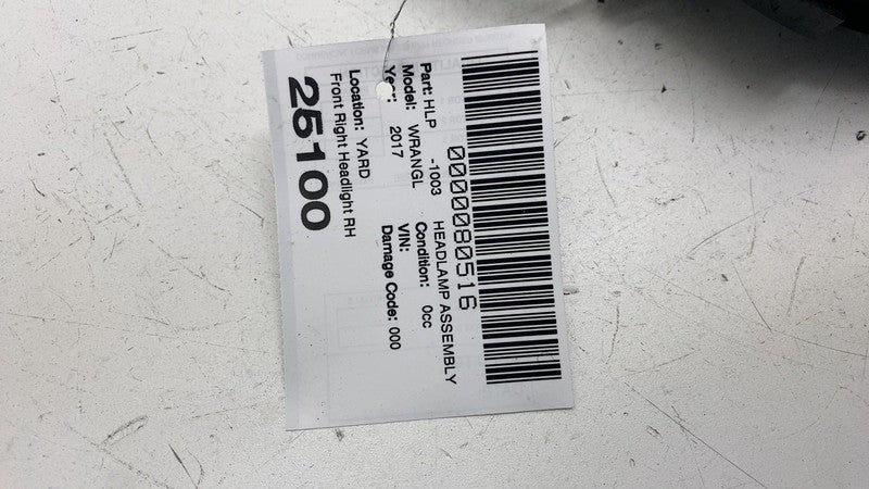 ⭕2007-2017 Jeep Wrangler Front Passenger Side Headlight Head Lamp Right Assembly