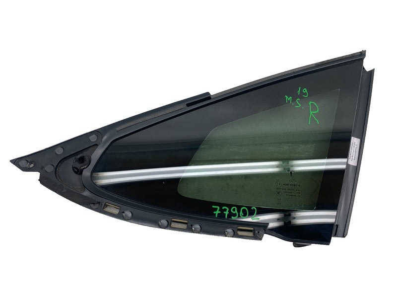 E6 43R-008010 ⭕ 2012-2020 Tesla Model S Rear Passenger Side Quarter Fixed Glass Right Assembly