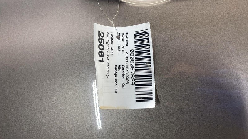 ⭕ 17-24 Chrysler Pacifica Rear Passenger Side Door Shell Panel Right G