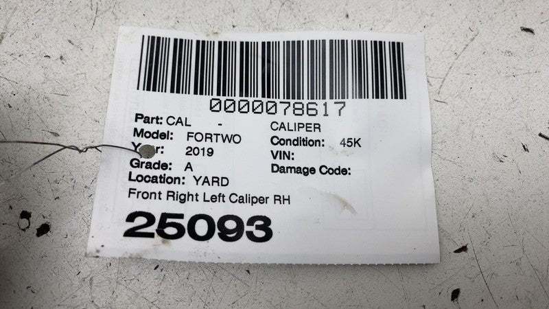 ⭕ 2019 Smart EQ Fortwo Front Passenger Side Caliper w/ Brake Hose Line