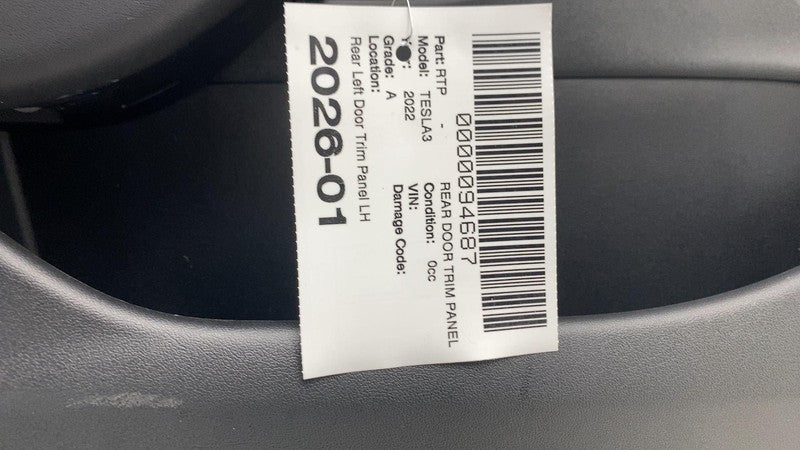 ⭕ 2021-2023 Tesla Model 3 Rear Interior Door Panel Trim Card Left 1608