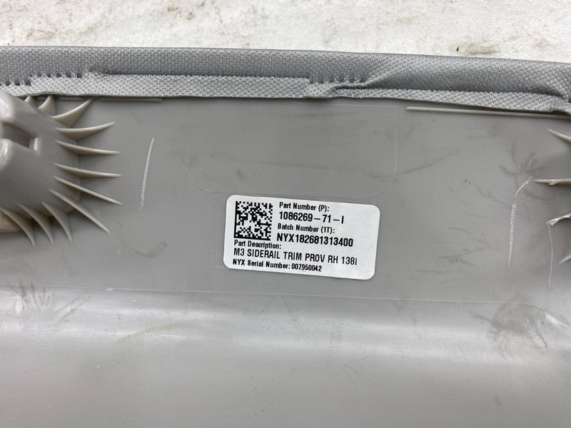 108626571I ⭕ 17-20 Tesla Model 3 Headliner w/ A-Pillar Upper Cover & Rail Trim + Sunvisor