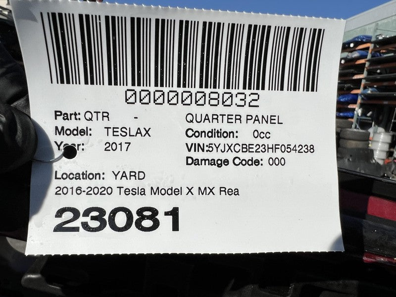 ⭕ 2016-2020 Tesla Model X Rear Quarter Panel Structural Frame Cutout Red - PPMR