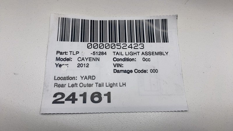 7P5945095L 2011-2014 Porsche Cayenne Rear Driver Side Outer Taillight LED Tail Lamp Left LH