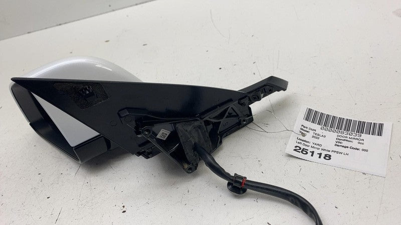 ⭕ 21-23 Tesla Model 3 Exterior Rear View Door Mirror Left LH Assy Whit