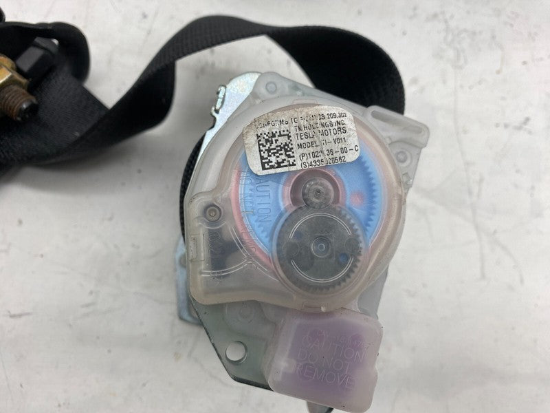 ⭕ 12-20 Model S Rear Left Seatbelt & Retractor w/ Mid C-Pillar Trim 10