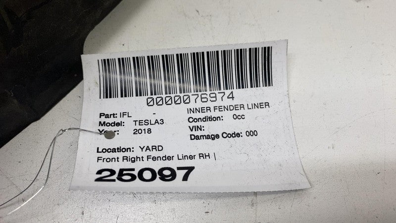 ⭕ 18-23 Tesla Model 3 Front Right Wheel Fender Liner Splash Shield 108