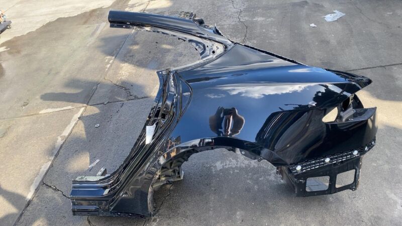 1553757-E0-K 2021-2023 Tesla Model S Rear Left Quarter Panel Structural Cut Out LH Black PBSB