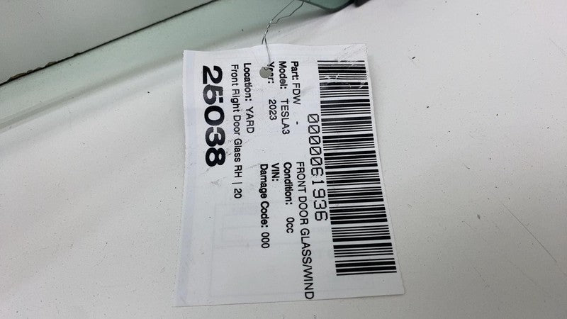 ⭕ 2021-2023 Tesla Model 3 Front Passenger Door Window Glass Right (Dou