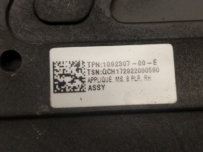 1092307 00 E ⭕ 2016-2020 Tesla Model S Right B-Pillar Glass Applique & Camera RH 1092307-00-E