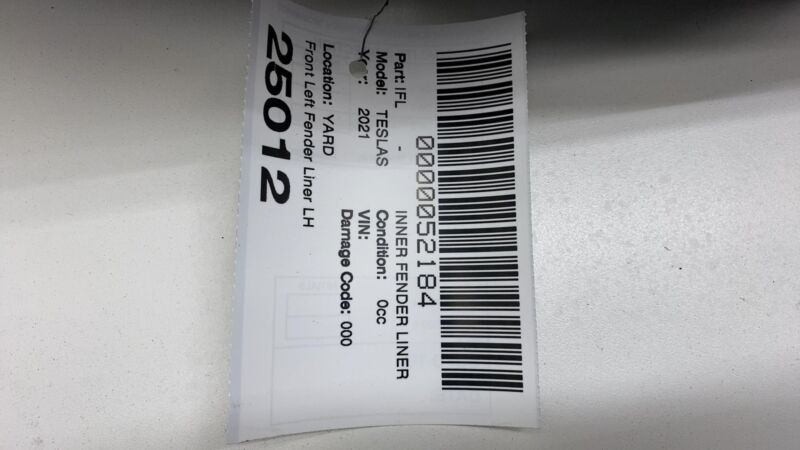 156975600B 2021-2024 Tesla Model S Front Left Wheel Arch Fender Liner Splash Shield Guard
