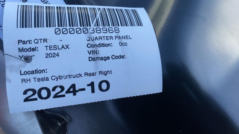 ⭕2024 Tesla Cybertruck Rear Passenger Outer Bed Side Quarter Panel Clo
