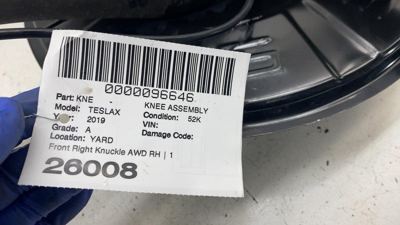 ⭕ 16-20 Model X Front Right Knee Knuckle + Wheel Hub & Rotor Shield 10