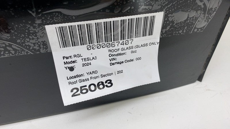 ⭕ 24-25 Model 3 Front Middle Panoramic Sun Moon Roof Window Glass 1587