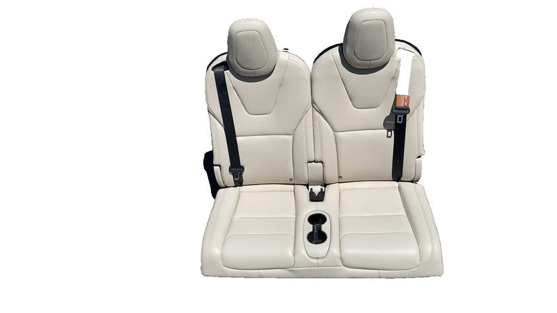 ⭕ 2016-2020 Tesla Model X Rear Left & Right 3rd Row Seat Leather White Assembly