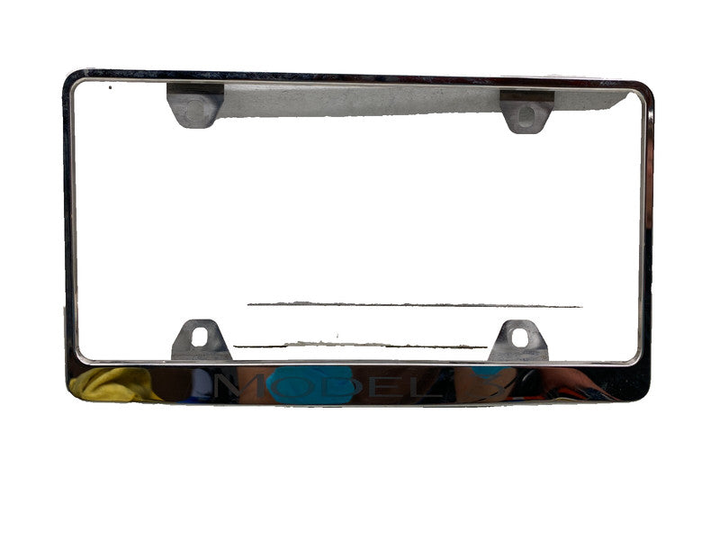 1096845-00-A ⭕ 2017-2023 Tesla Model 3 Rear Chrome License Plate Frame Assembly 1096845-00-A