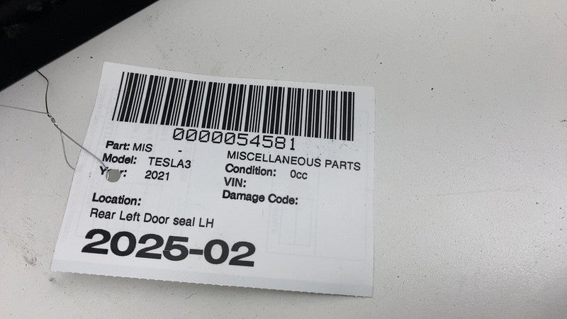 ⭕ 17-23 Tesla Model 3 Rear Driver Side Left Door Primary Weatherstrip 
