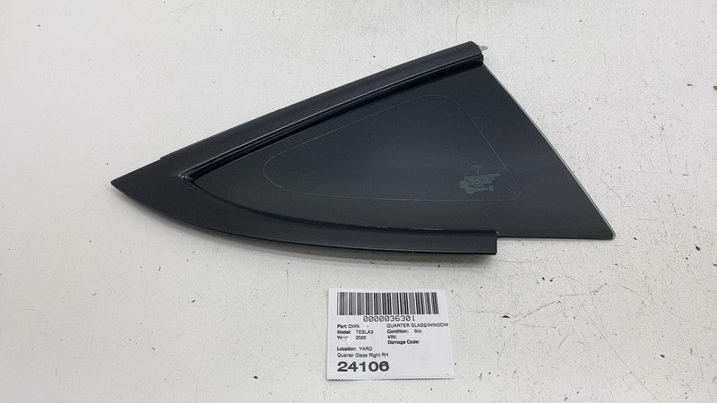 1080706-00 ⭕ 2017-2020 Tesla Model 3 Rear Right Side Quarter Fixed Window Glass 1080706-00