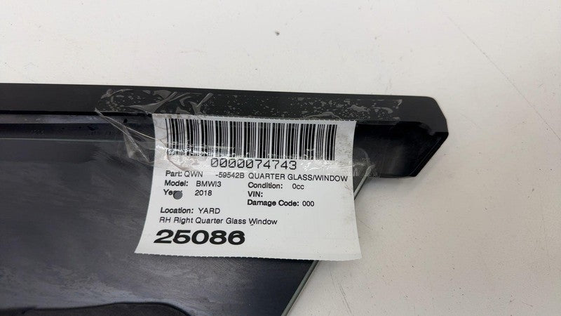 E6 43R-00048 ⭕ 2014-2020 BMW i3 Rear Passenger Side Quarter Window Glass Right OEM 43R-00048