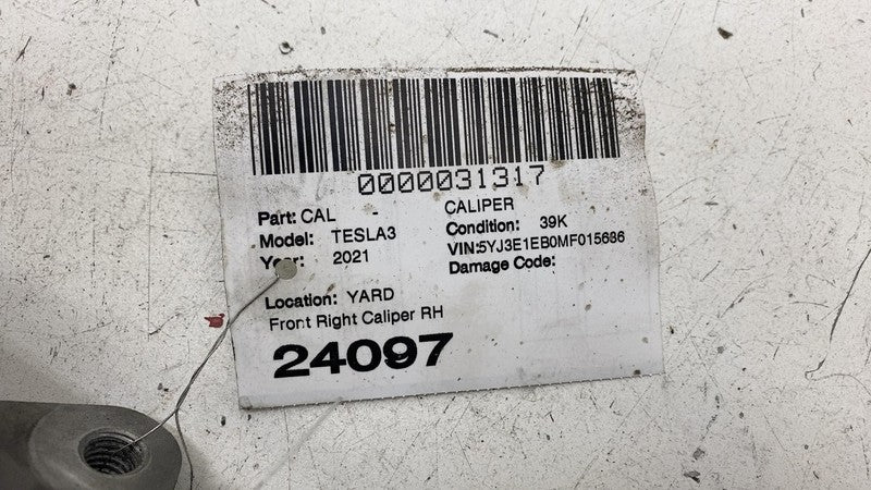 104462200E 2017-2023 Tesla Model 3 Front Side Caliper w/ Brake Hose Line Right 1044622-00-E