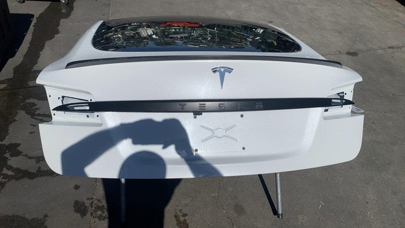 ⭕2012-2015 Tesla Model S Rear Tailgate Hatch Panel & Liftgate Glass Wh