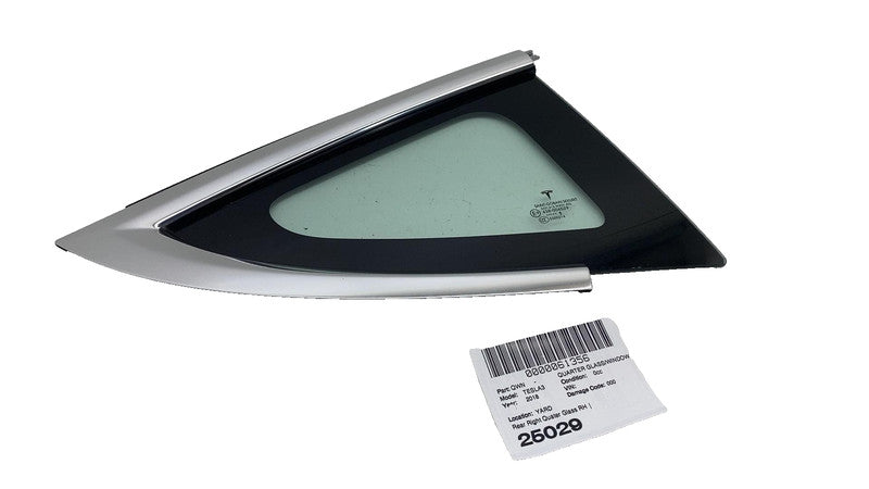 108070600F ⭕ 2017-2020 Tesla Model 3 Rear Right Quarter Fixed Window Glass OEM 1080706-00-F