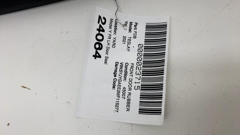 ⭕ 20-23 Tesla Model Y Front Driver Side Door Body Weatherstrip Rubber 