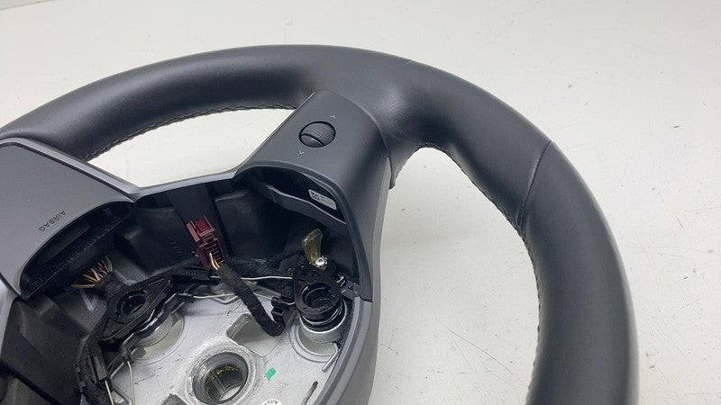 1105324 00 E ⭕ 2017-2020 Tesla Model 3 M3 Steering Wheel Leather Black Assembly 1105324-00-E