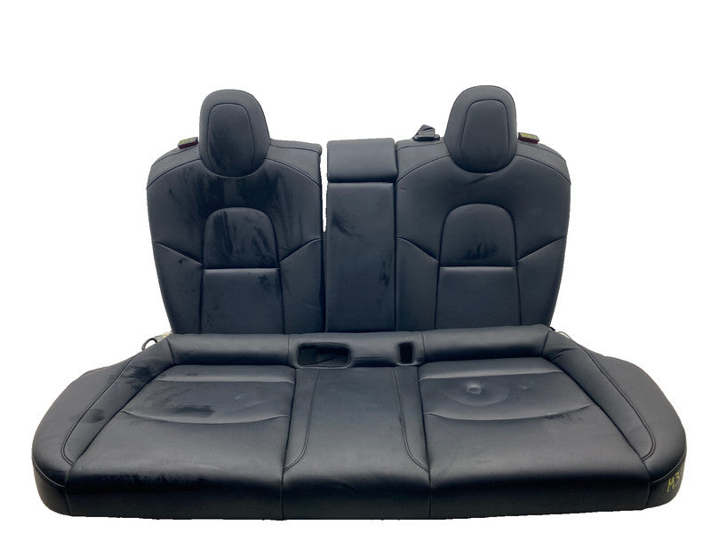 ⭕ 17-20 Tesla Model 3 Rear Left & Right Black Leather Seat Cushion Upper & Lower