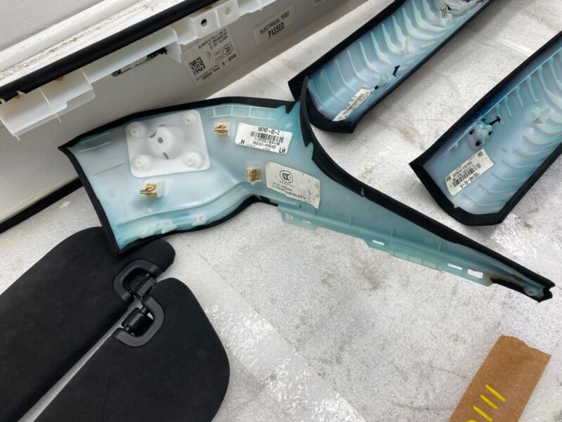 100745702C 2016-2020 Tesla Model S SET of Ceiling Headliner Sunvisor Upper A + B + C-Pillar