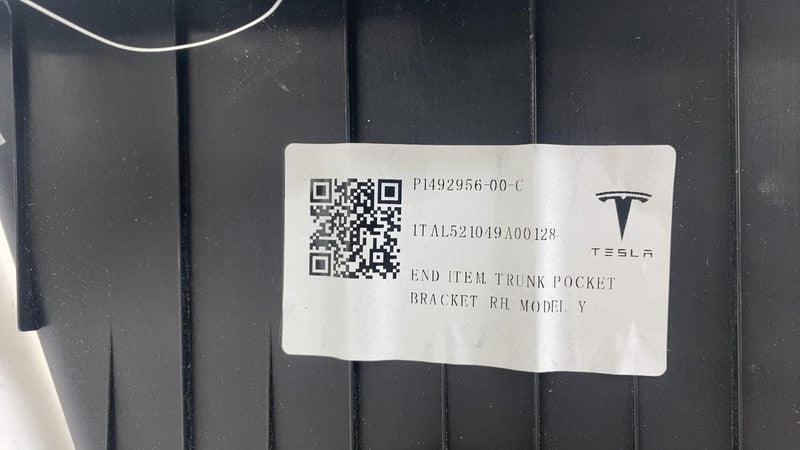 ⭕ 20-23 Tesla Model Y Rear Side Trunk Pocket End Bracket Right RH 1492