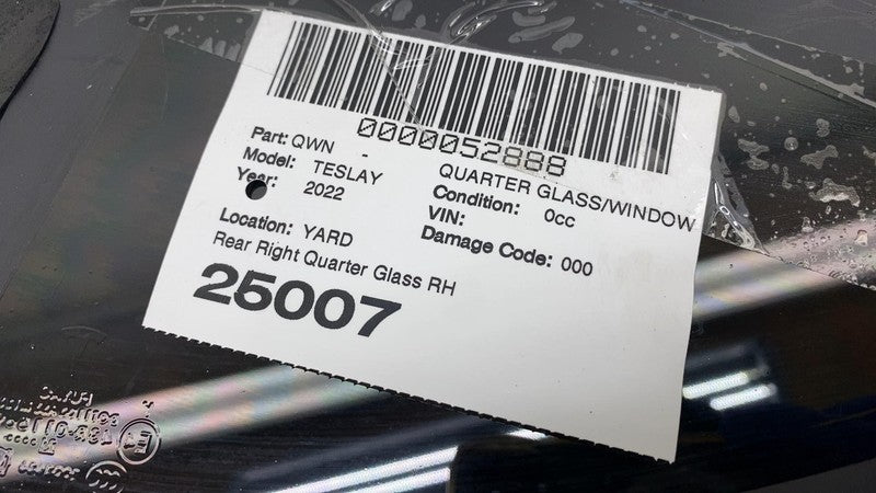 ⭕ 2020-2024 Model Y Rear Passenger Side Quarter QTR Window Glass RH 16