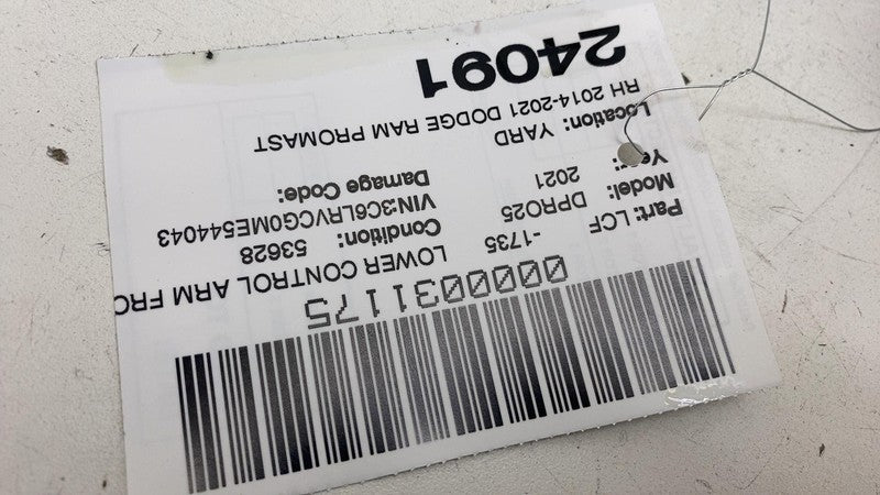 ⭕ 2014-2021 Ram Promaster 2500 3.6l Front Left Side Lower Control Arm 