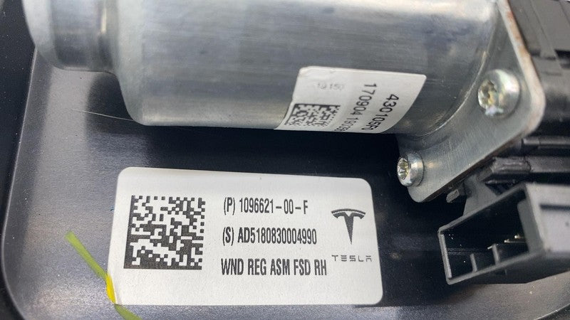109662100F ⭕ 2017-2023 Tesla Model 3 Front Right Door Window Regulator & Motor 1096621-00-F